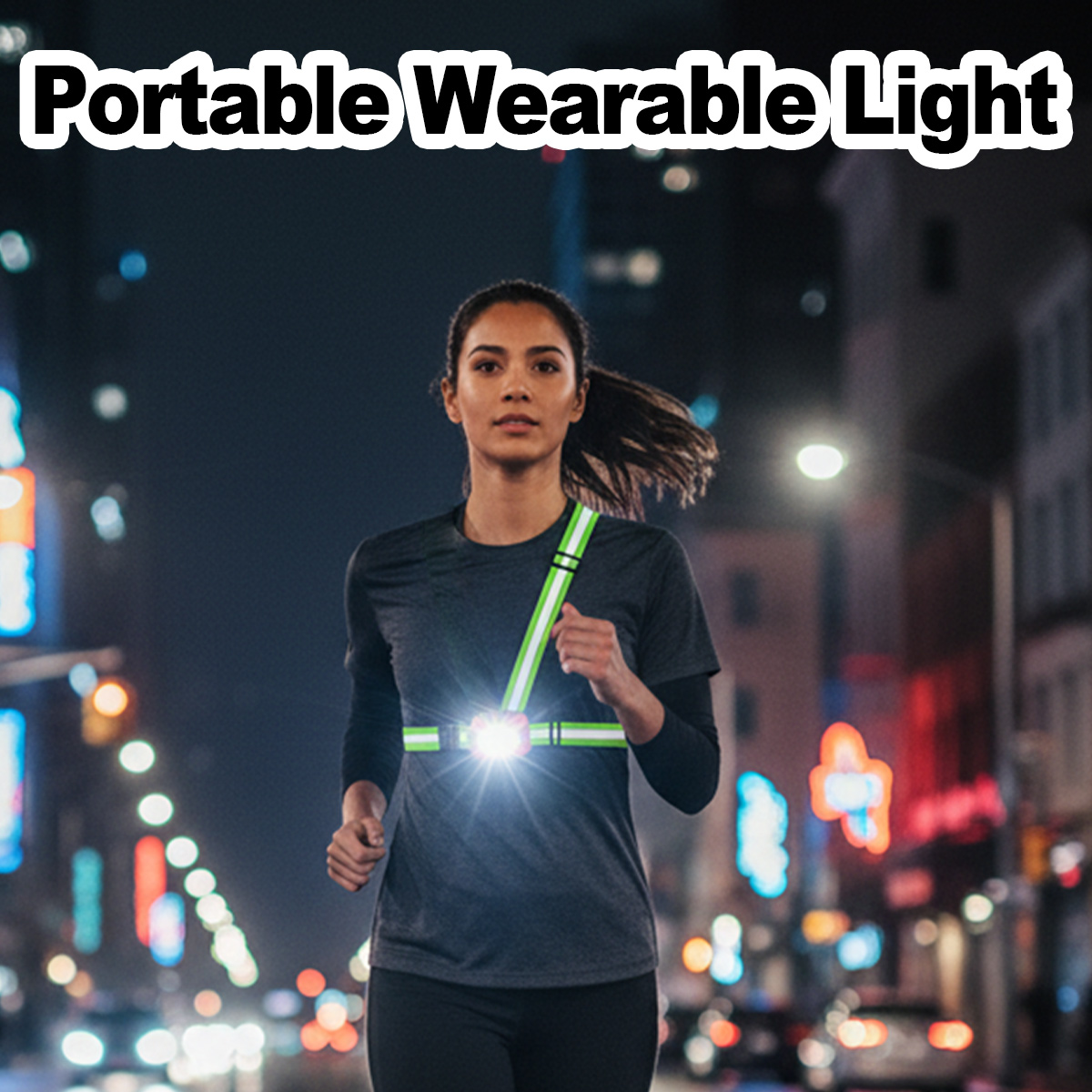 Reflective Running Gear Vest - Lampe de poche légère et étanche,