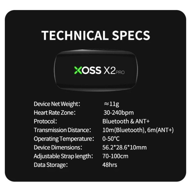 XOSS X2 Pro – capteur de fréqu - Heart Rate Strap Chest avis et prix